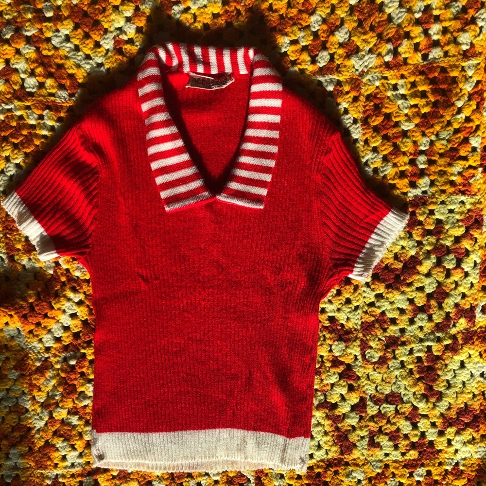 70s vintage candy cane sweater shirt